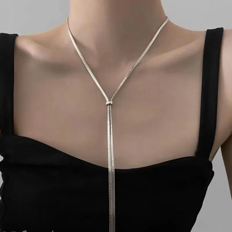 Lunivop Popular Geometric Sweater Box Chain Female Long Necklace For Women Adjustable Fine Jewelry Wedding Party Birthday Gift