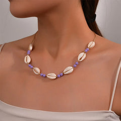 Lunivop New Fashion Boho Shell Solid Color Bead Necklace for Women Niche Design Elegant Beach Party Jewelry Gifts