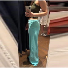 Lunivop  Fashion Green Women's Trousers Loose Four Seasons Wild High Waist Wide Leg Pants Female Summer Holiday Lady Solid Pant New