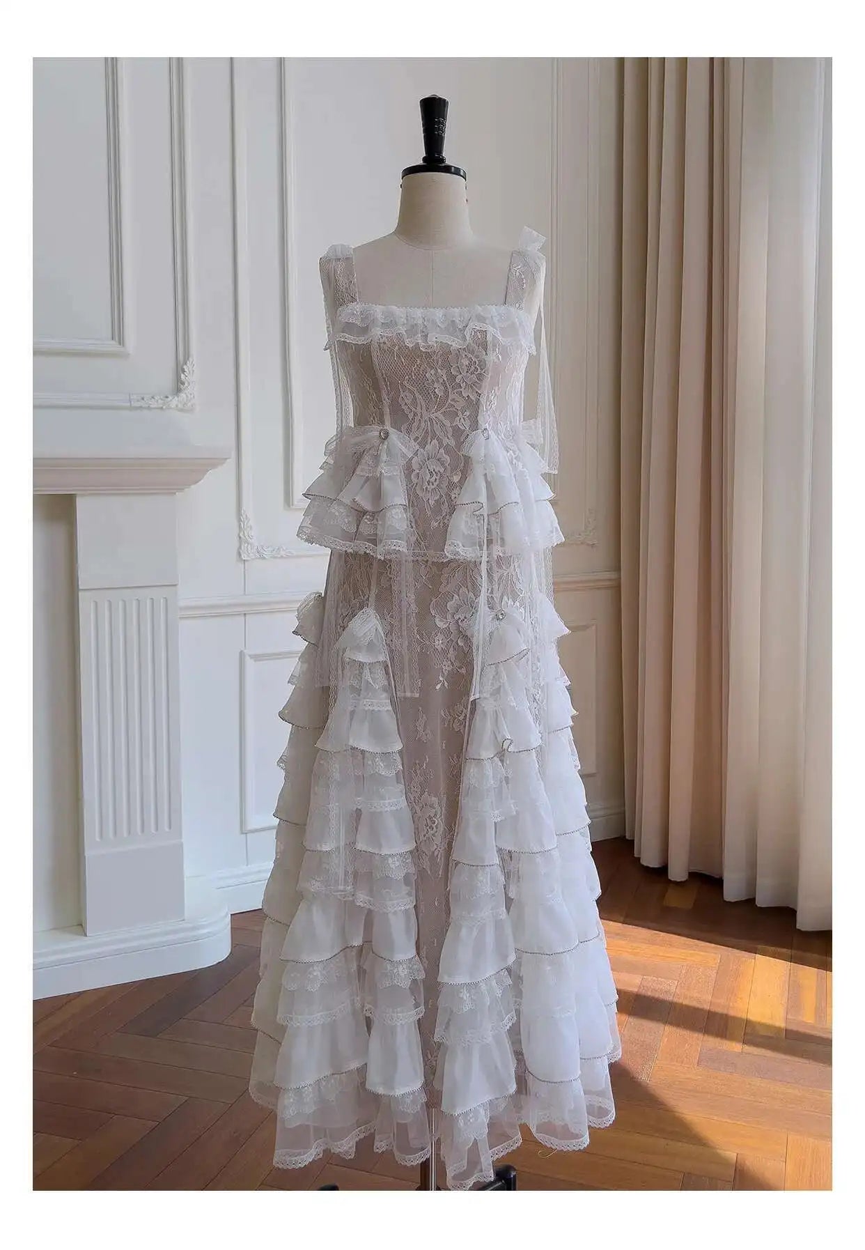Lunivop French Style Sleeveless Camisole Top Waist Cinching Skirt Hollowed Out Embroidery Two-piece Set Female 2025 New