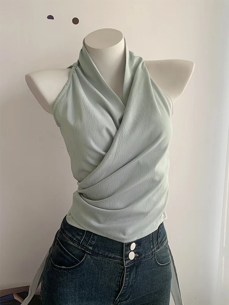 Lunivop Sexy Bandage Slim Tanks Women Fashion Casual V Neck Design Halter Tanks Korean Retro Streetwear Female Summer Elegant Tops