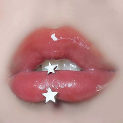 Lunivop 16g Star Lip Piercing Stainless Steel U Vertical Labret Pircing Lip Ring Body Piercing Hypoallergenic Body Jewelry