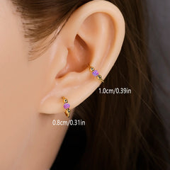 Lunivop  1Pc Surgical Steel Opal Nose Ring Hypoallergenic Nose Hoop 8mm/10mm Septum Cartilage Piercing Jewelry