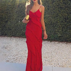 Lunivop  V Neck Dress Elegant Floor Length Maxi Dress V-neck Backless Split Hem Patchwork for Prom Cocktail Parties Evening Events Split