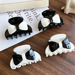 Lunivop  Korean Black Bowkont Hair Claw For Women Minimalist Shark Clip Back Head Hair Clip Daily Party Cute Hair Accessories
