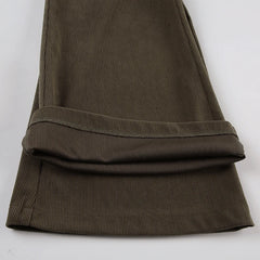 Lunivop  Retro Corduroy Low Rise Pants y2k Streetwear Solid Slim-fitting Flared Pants for Women Korean Fashion Trousers Aesthetic