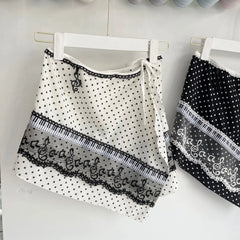 Lunivop  Minority Panelled Lace Polka Dot Skirts One-piece Lace Up Korea Chic Ins Slim Faldas Streetwear Design New Fart Curtain