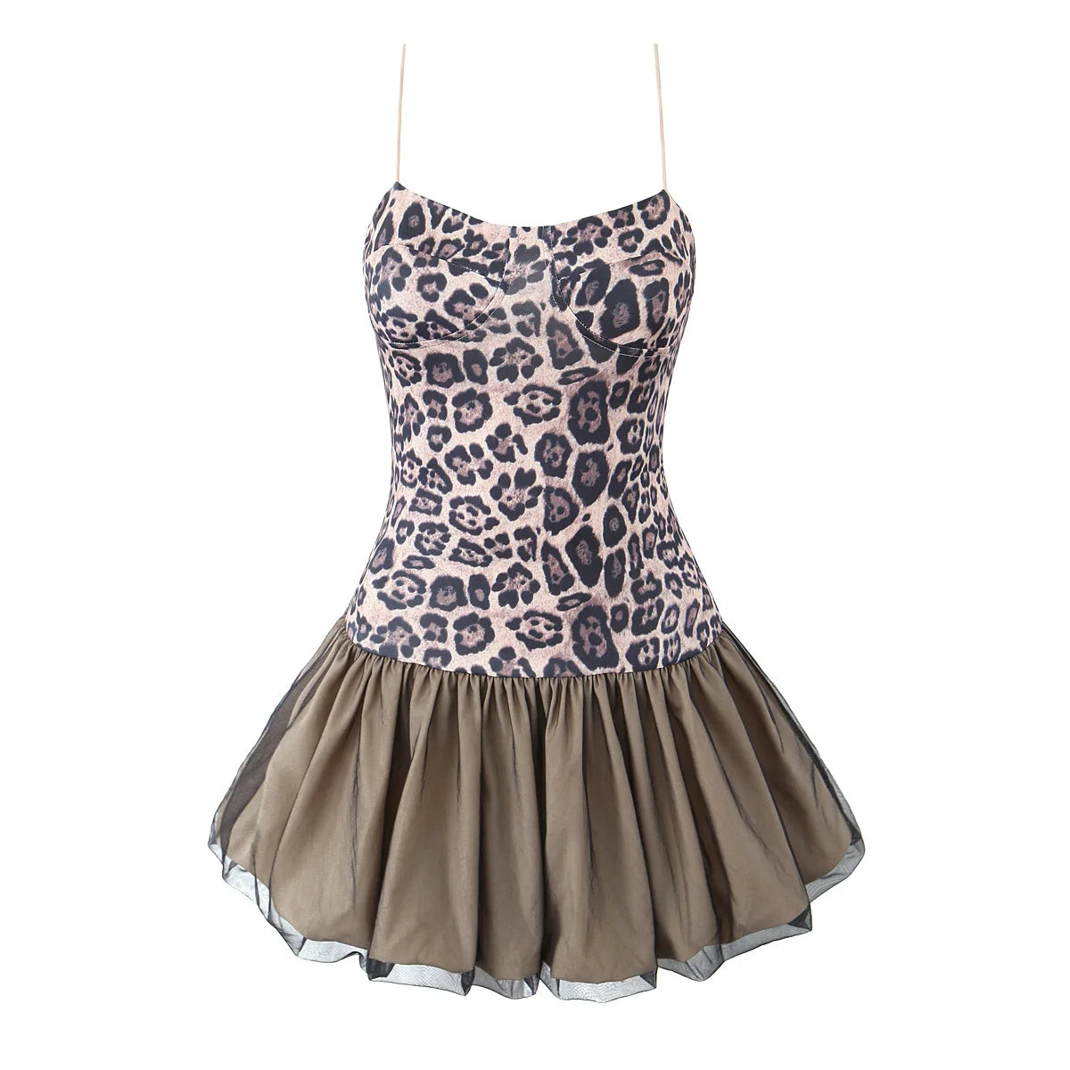 Lunivop  Mini Dress Sexy Robe Summer Women Leopard Print Patchwork Sling dresses for women