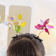 Lunivop  5pcs Women's Multicolor Windmill Hair Clips Cute And Sweet Windmill Plastic Hairpin For Graduations Kindergartens Festival Pins