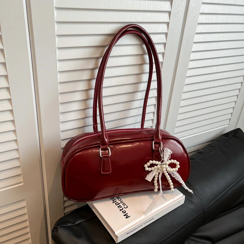 Lunivop  Silver Ballet Sle Large Capaci Women's Handbag Pillow Bag Versatile Underarm Bag Single oulder Bag for Young Women