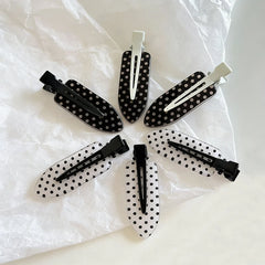 Lunivop  Black White Polka Dot Acrylic Hair Clips Minimalist Secure Hold Suitable for Daily Wear Party Outfits Hair Styling Accessories