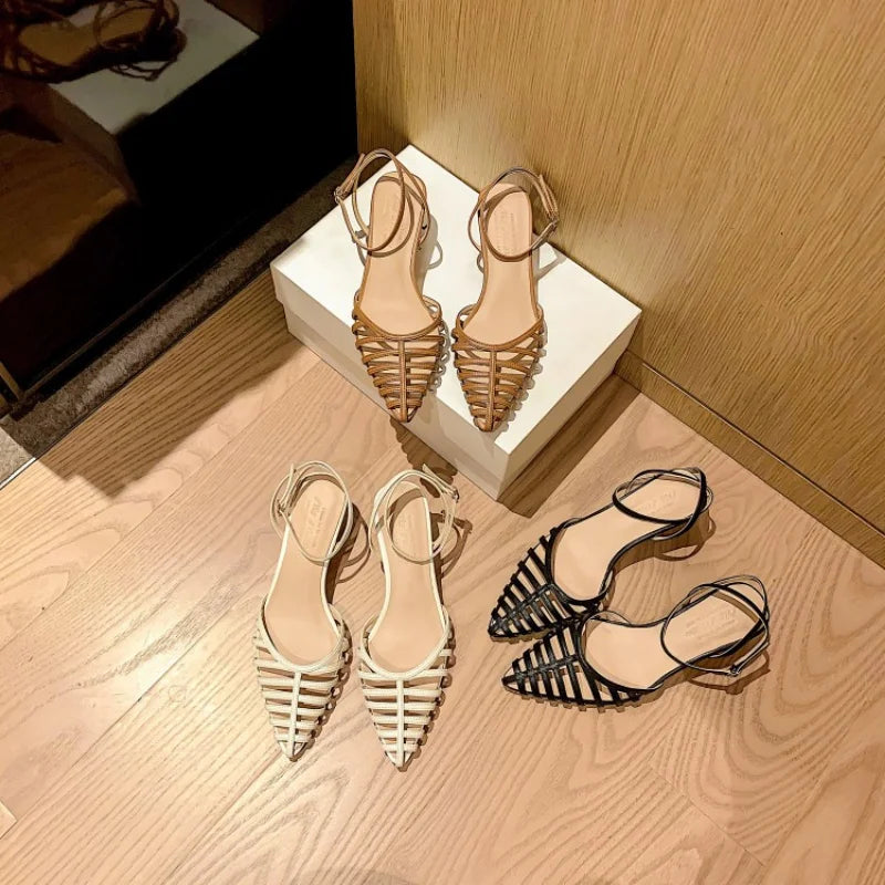 Lunivop Retro Sexy Sandals Summer New Women's Shoes Roma Fashion Design Pointed Hollow Out Sandals Shoes for Women Zapatos De Mujer