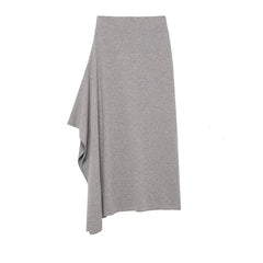 Lunivop  High Waist Skirt Women's Spring Autumn Long Skirt Casual Asymmetrical Hem Ruffles Midi Skirts For Women New ﻿