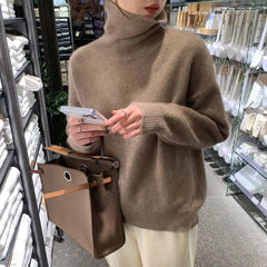 Lunivop  Lazy Style High Neck Solid Color Cardigan for Women To Wear in Autumn and Winter, Korean Simple Soft Innerwear for Women