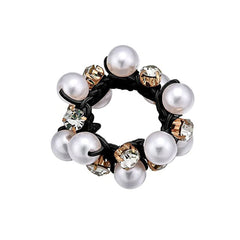 Lunivop  3pcs Paux Pearl Brimmed Hair Tie Glitter Rhinestone Decor Hair Rope Retro Style Scrunchies For Women