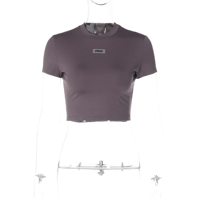 Lunivop Short Sleeve Stretchy Slim T-Shirt Casual Fashion Streetwear Daily Outfit Sportwear Yoga Tops Summer Women Clothes