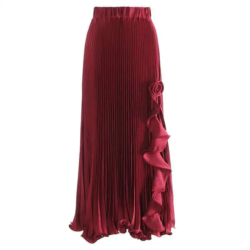 Lunivop Fashion Women's High Waist Skirt 3D Flower Asymmetric Lotus Leaf Edge A Line Female Skirts New Tide