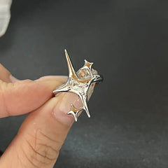 Lunivop Kpop Fashion Goth Vintage Opal Crystal Heart Star Rings Set For Women Aesthetic Y2K EMO 2000s Scenes Jewelry Grunge Accessories