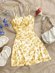 Lunivop  French Floral Strapless Dress with Waist-cinching Design Summer New Stylish Sun Protection Fashion Sexy Bodycon Mini Skirt