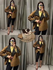 Lunivop  Women High Street Loose Buttons Short Jacket Autumn Fashion Double-Sided Commute Women Casual Coat Long Sleeve New Jackets