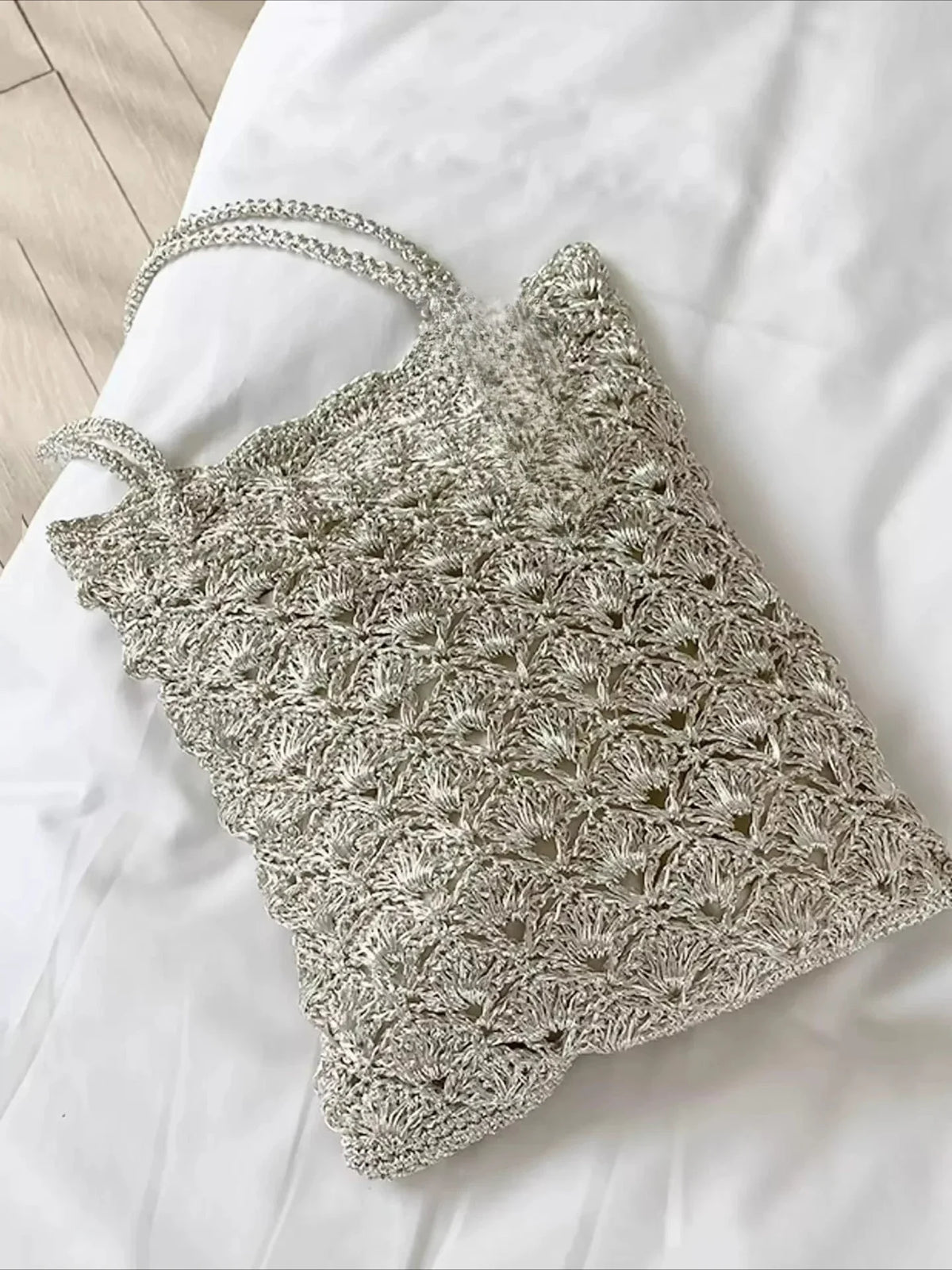 Lunivop  New Silver Elegant Single Shoulder Bag for Women Shell Hook Flower Bags
