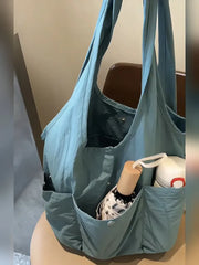 Lunivop  Fashion Large Capacity Shoulder Bags Ins Pleated Korean Multi Pocket Design Nylon Cloth Bag black bag tote bag