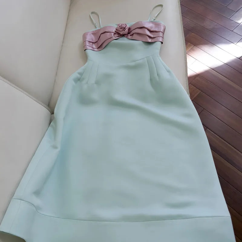 Lunivop  Fashion Patchwork Dress Women's Strapless Suspender Waist Cinching Slimming Dresses 2025 Summer New Tide
