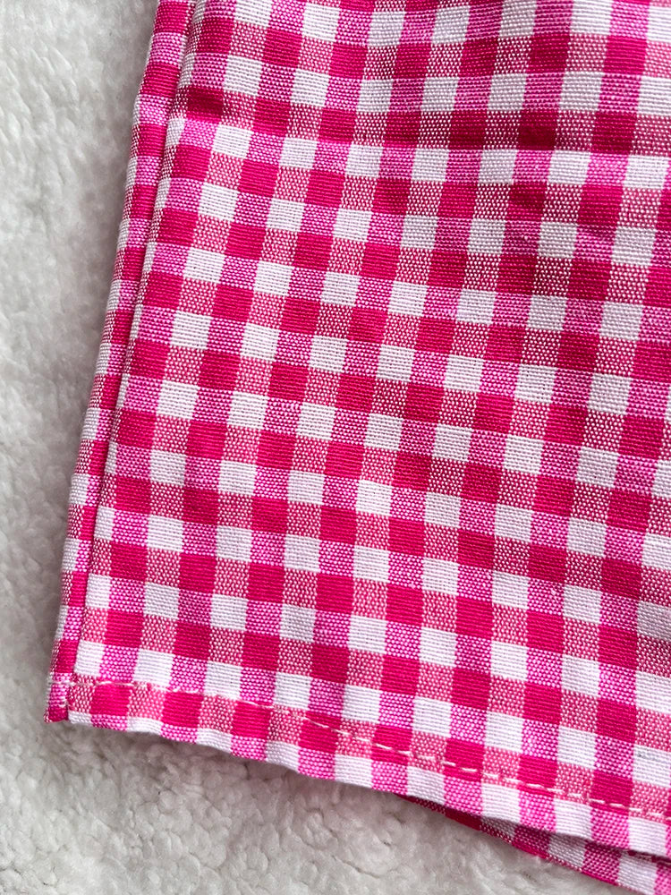 Lunivop Shorts for Women Teen-girls Elastic Waistband Pull-on Red Blue Plaid Shorts Outfit Casual Lounge Summer Shorts