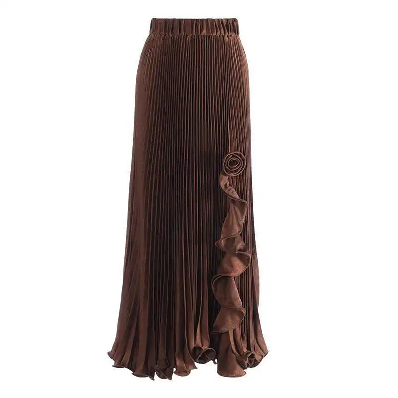 Lunivop Fashion Women's High Waist Skirt 3D Flower Asymmetric Lotus Leaf Edge A Line Female Skirts New Tide