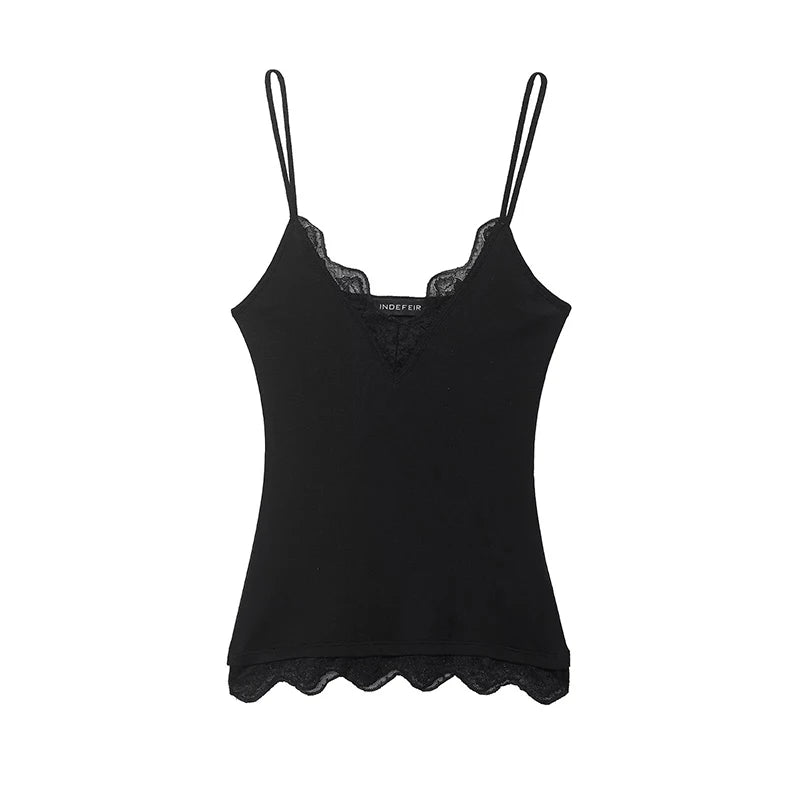 Lunivop  Sexy Lace Sling Tops Women's Sleeveless Backless Elegant Party Top Summer New Lady Fashion Short Tops ﻿