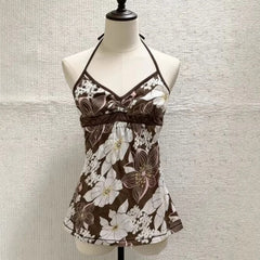 Lunivop  Vintage Vacation Style Summer Halter Backless Tank Tops Y2k Fresh Print Thin Spice Women Camisole Euramerican Populat Tops