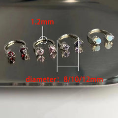 Lunivop Four Dragon Claw Opal Titanium Steel Lip Ring For Women Men Niche Ins Stainless Steel Labret Piercing Daith Punk Body Jewelry