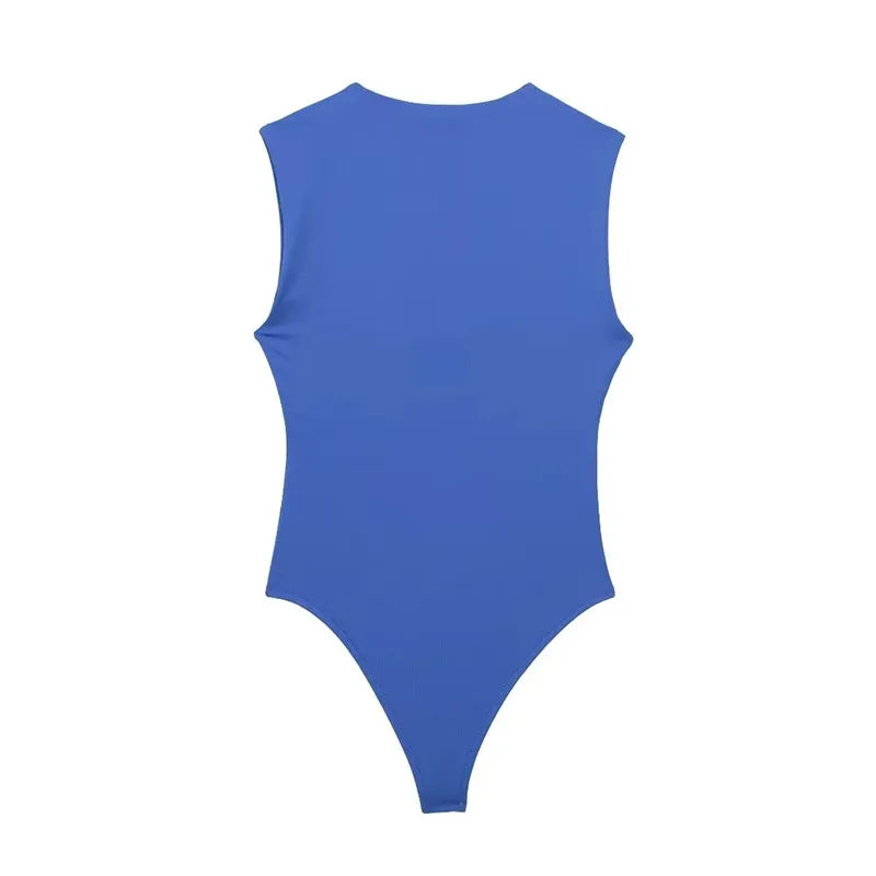 Lunivop 2025 Black Woman Body Square Neck Sleeveless Bodysuit Women Blue White Sexy Tight Bodysuit Lingerie Bodycon Summer Tops
