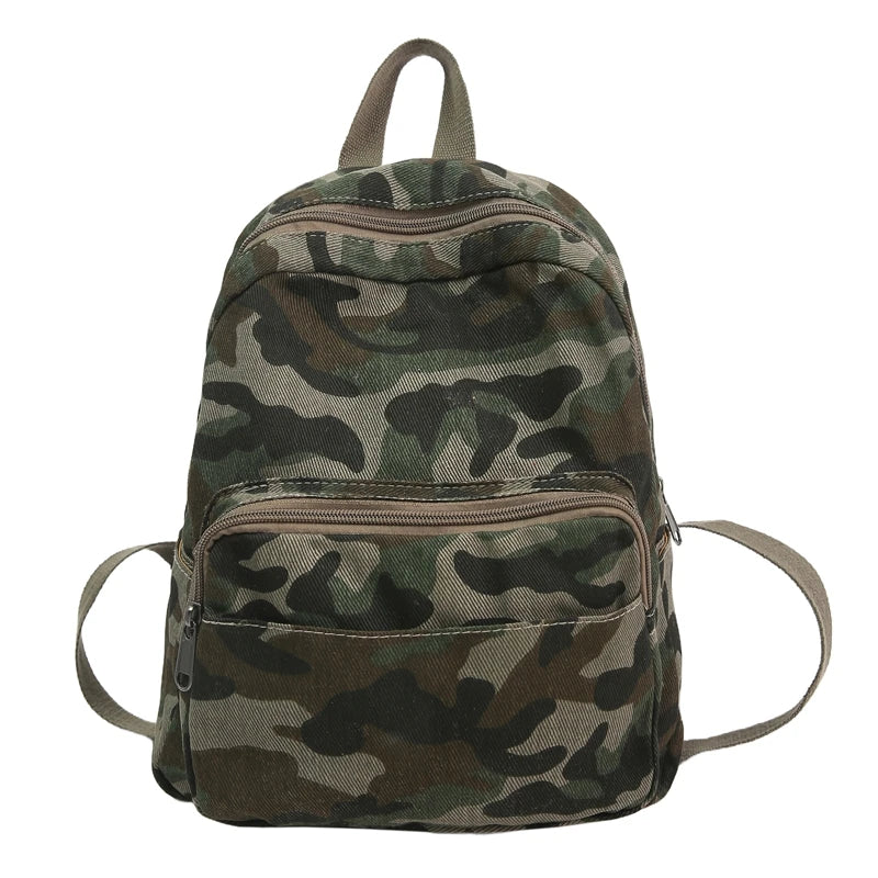 Lunivop  Leopard Small Canvas Backpacks Women 100% Cotton Little Casual Backpacks Camouflage Cute School Bags For Teenage Girls