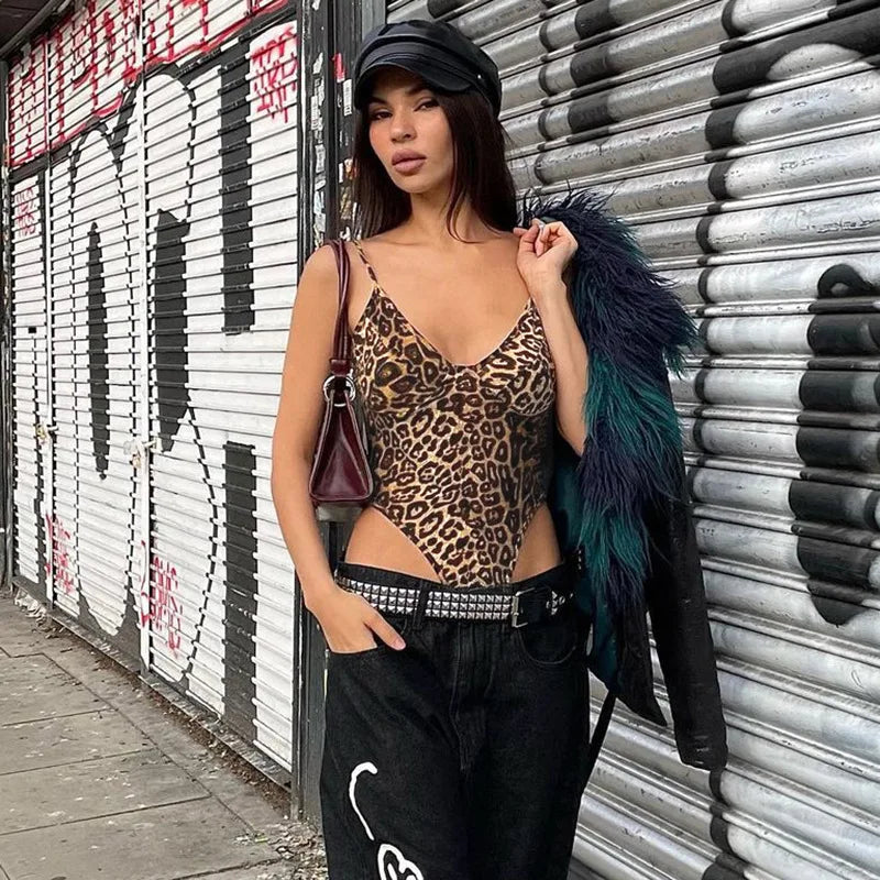 Lunivop Leopard Print Spaghetti Backless Sleeveless  Women'S Bodysuit Jumpsuit Sexy Casual Clothes Hot Sexy Fashion 2024 Summer