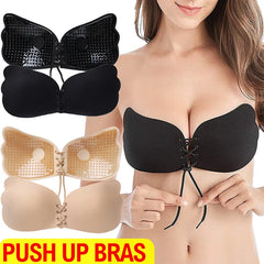 Lunivop Women Invisible Bras Sexy Push Up Bras Backless Strapless Adhesive Stick Bra Lingerie Grils Seamless Silicone Bralette Underwear