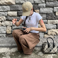 Lunivop  Vintage Punk Leopard Print Jeans for Women American High Street Loose Wide Leg Pants Y2k Sexy Low-waist Denim Pants