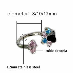 Lunivop 1pc Cat Claw Labret Lip Stud C Shape Zircon Cute Stainless Steel Ear Stud Helix Tragus Labret Piercing Cartilage Body Jewelry