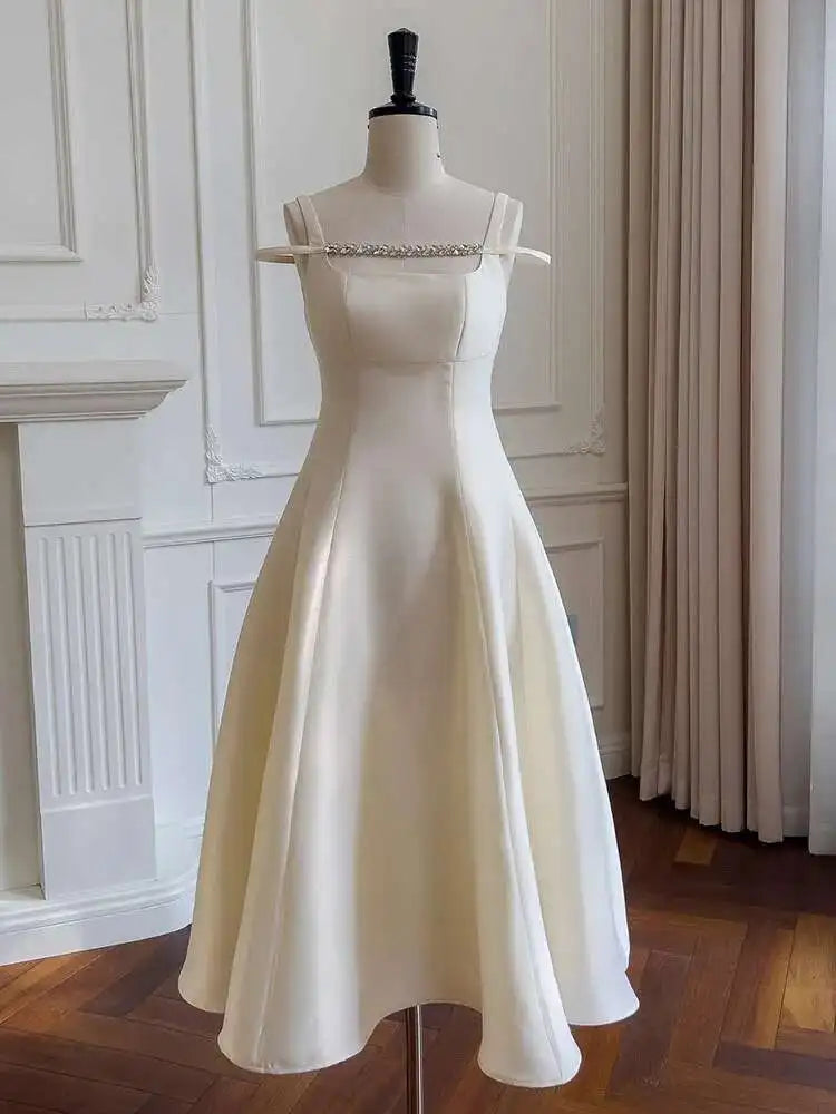 Lunivop Solid Minimalist Long Dresses For Women Slash Collar High Waist Sleeveless Elegant Dress Female Summer 2025 New