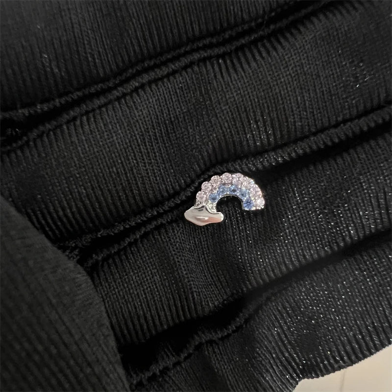 Lunivop 1 PCS New Cute Pink Zircon Crystal Cochlea Ear Bone Nail 316L Medical Titanium Steel Earrings for Women Y2K Hottie Accessories