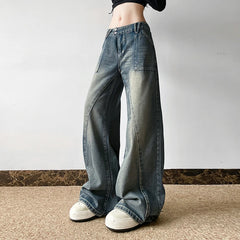 Lunivop  Baggy y2k Distressed Jeans 90s Streetwear Low Rise Vintage Loose Denim Pants Patchwork Mom Jeans Autumn Harajuku Clothing