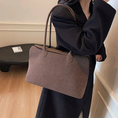 Lunivop  Classic Faux Suede Handbags Women England Style Elegant Shoulder Bags Big Solid Designer Casual Totes Lady Retro Female Packages