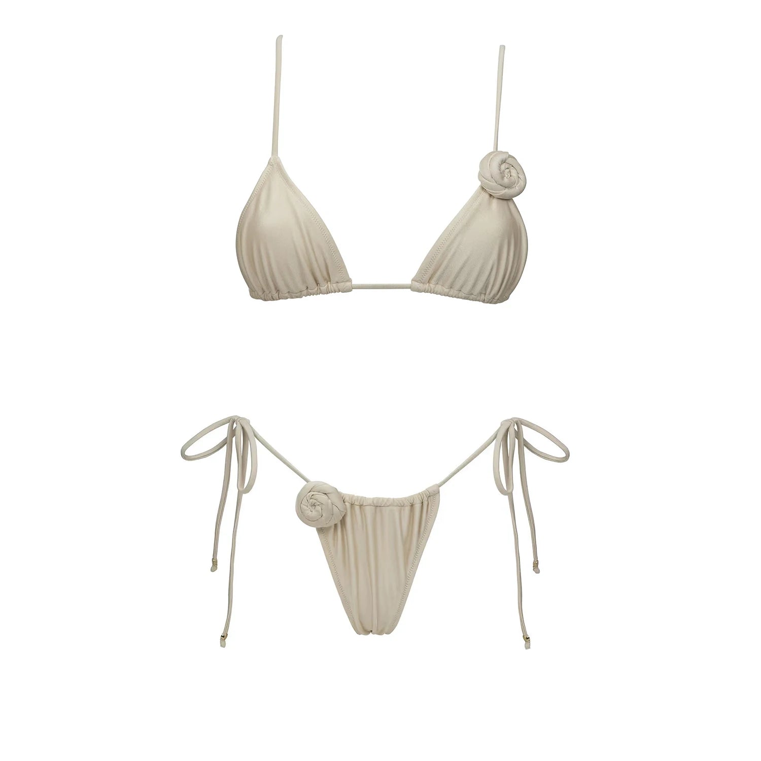 Lunivop   Flower Bikini Women Sexy Swimsuit Push Up Swimwear Female Mesh Skirt Bandeau Biquini Solid White Bathingsuit Swim Suit Beachwear