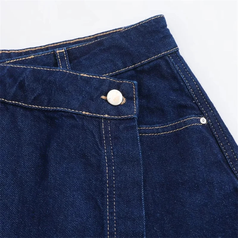 Lunivop Blue Denim Shirt Woman Short Sleeve Cropped Shirt Women Summer Short Tops Woman Streetwear Y2k Stylish Women's Blouses