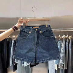 Lunivop  Euramerican French Simple High Waist Denim Short Pants Y2k Office Lady Summer Harajuku Punk Women Trousers Casual Lazy Shorts