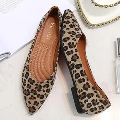 Lunivop  Woman Leopard pattern flats soft bottom flock shoes women espadrilles pointed toe ballerina ladies shoes animal prints moccasins