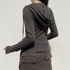 Lunivop  Casual Streetwear Basic Hooded Pockets Sweatshirt Tracksuit Solid Long Sleeve Hoodies Women Autumn Spring Fashion