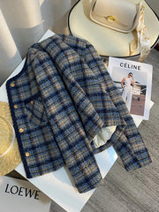 Lunivop Thick Warm Elegant Tweed Jacket Women Slim Vintage Long Sleeve Winter Coat Korean Casual O Neck Female Retro Sweet Tops New