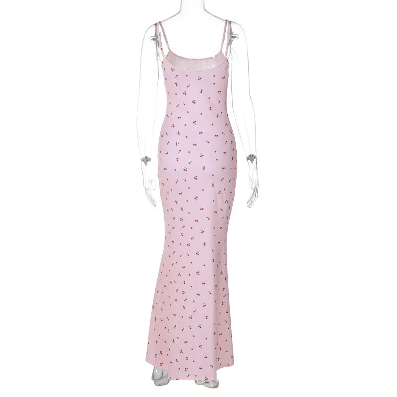 Lunivop Print Spaghetti Sleeveless Elegant Evening Party Long Dress Prom Summer Y2K Vacation 2024 Bodyocn Sexy Casual Clothes