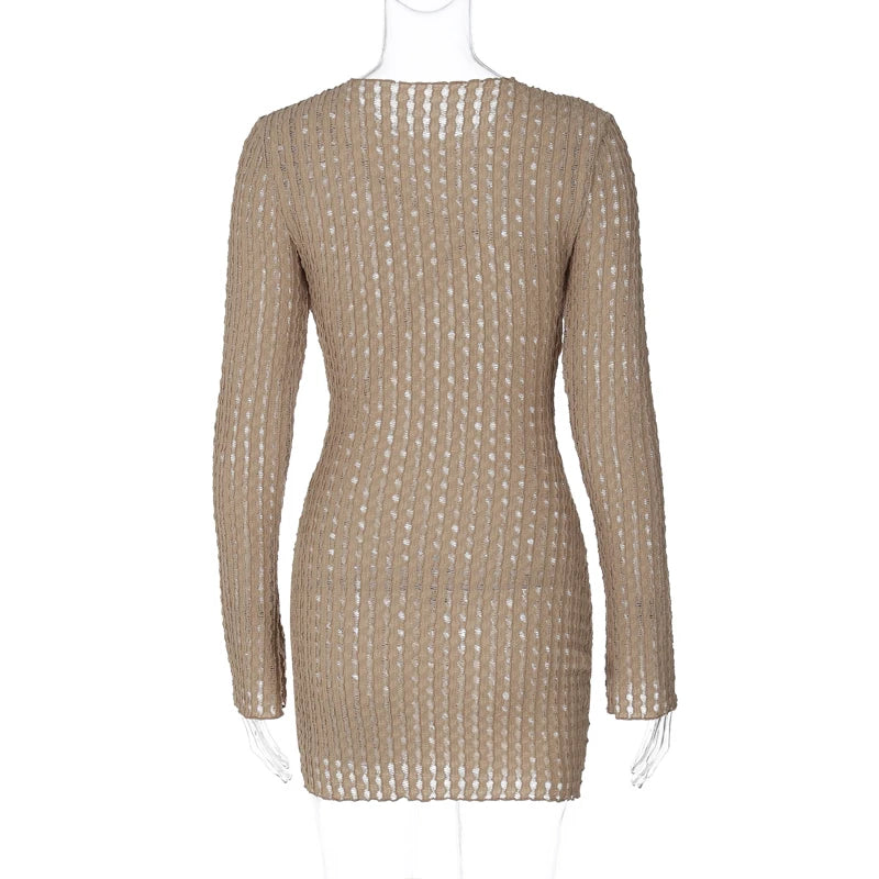 Lunivop O Neck Long Sleeve Mini Women'S Dresses Y2K Streetwear Vacation Party Elegant  Ladies Winter Casual Clothing